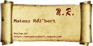 Matesz Róbert névjegykártya